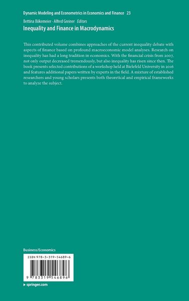 Produktbild: Inequality and Finance in Macrodynamics