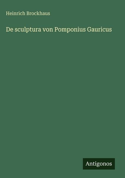Produktbild: De sculptura von Pomponius Gauricus