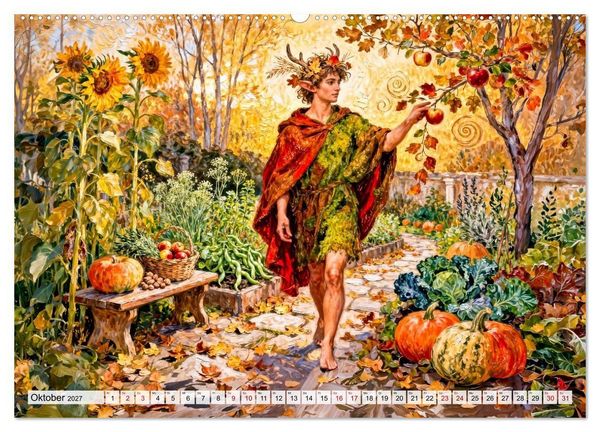 Produktbild: G&ouml;tter des Gartens - Zeus und die Kr&auml;fte der Natur (hochwertiger Premium Wandkalender 2027 DIN A2 quer), Kunstdruck in Hochglanz