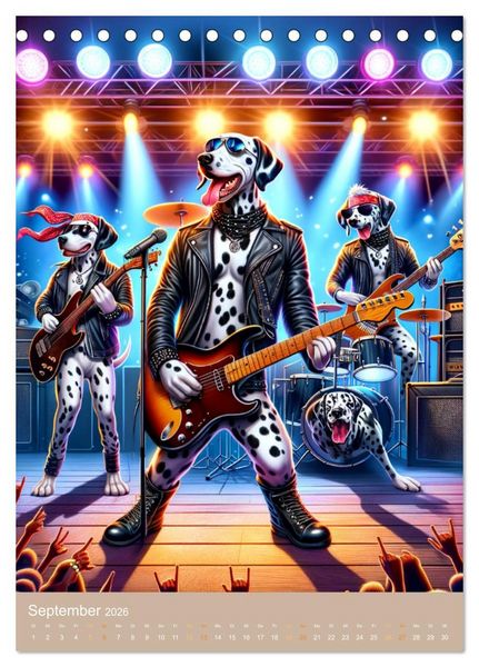 Produktbild: Rockstar Dalmatiner (Tischkalender 2026 DIN A5 hoch), CALVENDO Monatskalender
