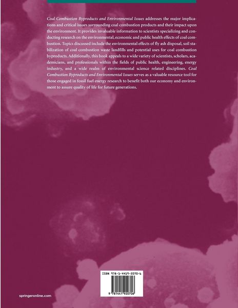 Produktbild: Coal Combustion Byproducts and Environmental Issues