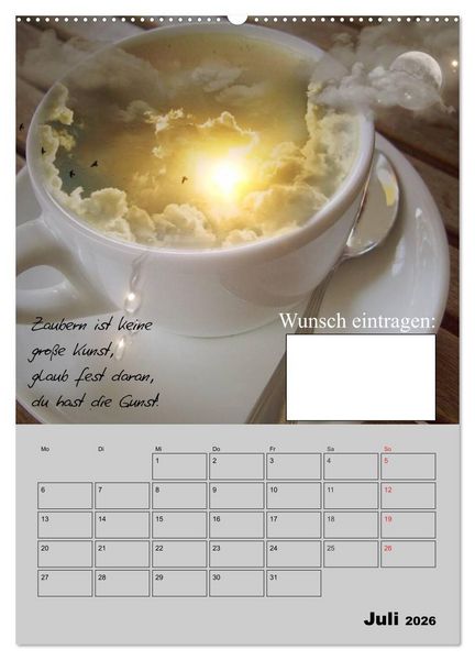 Produktbild: Wunsch- und Zauberkalender (hochwertiger Premium Wandkalender 2026 DIN A2 hoch), Kunstdruck in Hochglanz