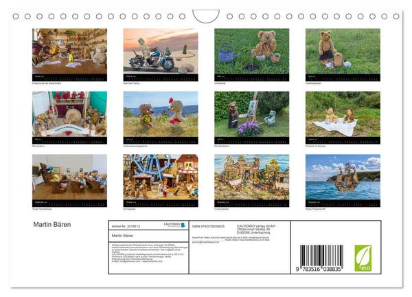 Produktbild: Martin B&auml;ren (Wandkalender 2026 DIN A4 quer), CALVENDO Monatskalender
