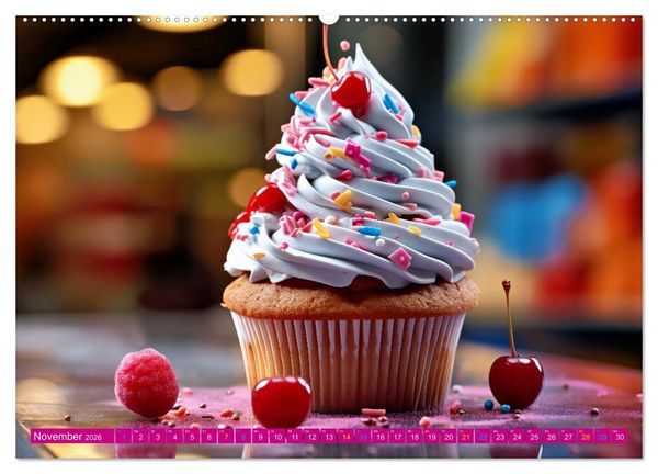 Produktbild: Cupcakes - die s&uuml;&szlig;e Verf&uuml;hrung (hochwertiger Premium Wandkalender 2026 DIN A2 quer), Kunstdruck in Hochglanz