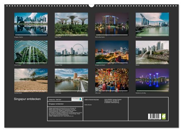 Produktbild: Singapur entdecken (Wandkalender 2026 DIN A2 quer), CALVENDO Monatskalender