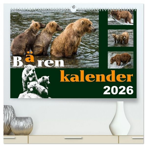 Produktbild: B&auml;renkalender (hochwertiger Premium Wandkalender 2026 DIN A2 quer), Kunstdruck in Hochglanz
