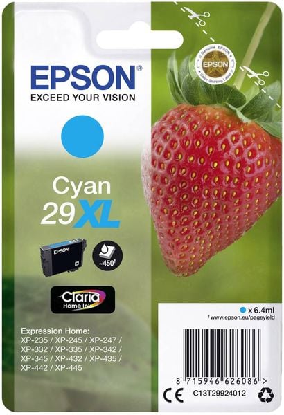 Epson Druckerpatrone T2992, 29XL Original Cyan C13T29924012