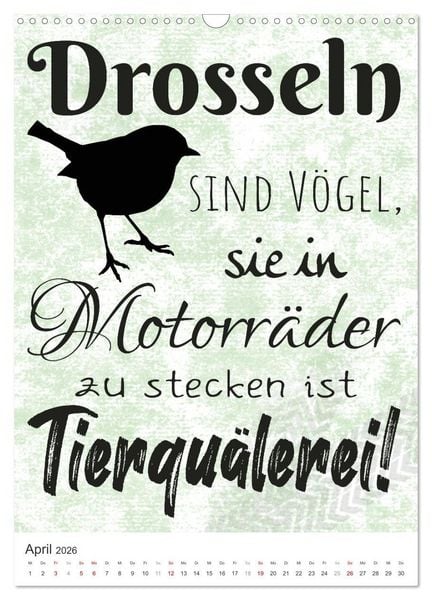 Produktbild: Coole Biker-Spr&uuml;che (Wandkalender 2026 DIN A3 hoch), CALVENDO Monatskalender
