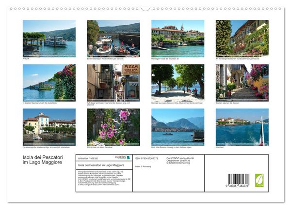 Produktbild: Isola dei Pescatori im Lago Maggiore (hochwertiger Premium Wandkalender 2026 DIN A2 quer), Kunstdruck in Hochglanz