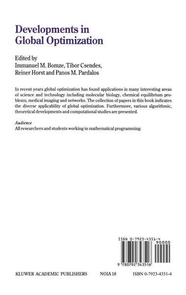 Produktbild: Developments in Global Optimization
