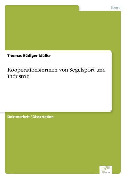 Produktbild: Kooperationsformen von Segelsport und Industrie