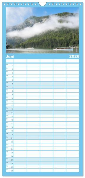 Produktbild: Familienplaner 2026 - Dahoam in Bayern mit 5 Spalten (Wandkalender, 21 x 45 cm) CALVENDO