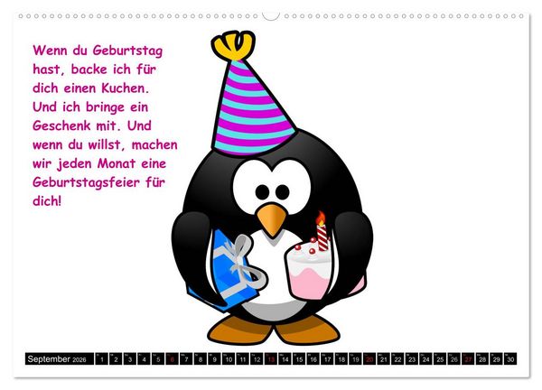 Produktbild: Pinguin-Elfe (hochwertiger Premium Wandkalender 2026 DIN A2 quer), Kunstdruck in Hochglanz