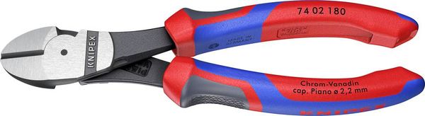 Knipex 74 02 180 Werkstatt Kraft-Seitenschneider mit Facette 180mm