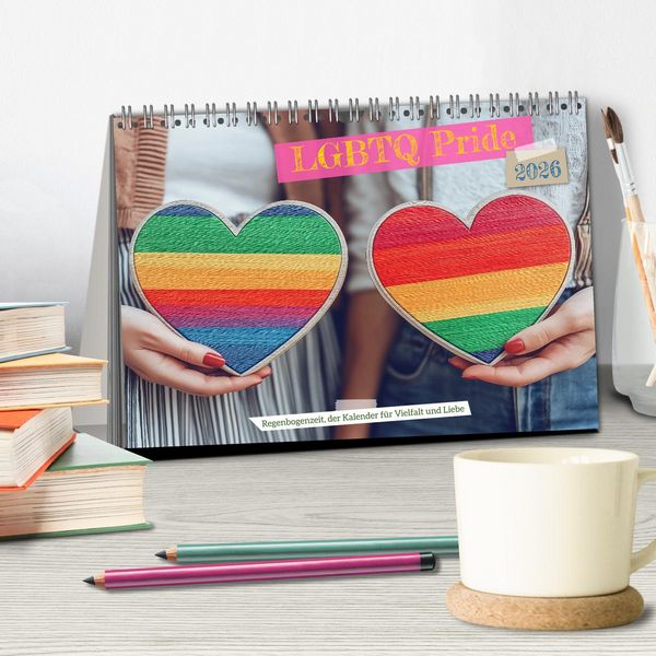 Produktbild: LGBTQ Pride - Regenbogenzeit, der Kalender f&uuml;r Vielfalt und Liebe (Tischkalender 2026 DIN A5 quer), CALVENDO Monatskalender