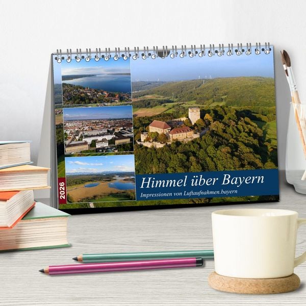 Produktbild: Himmel &uuml;ber Bayern (Tischkalender 2026 DIN A5 quer), CALVENDO Monatskalender