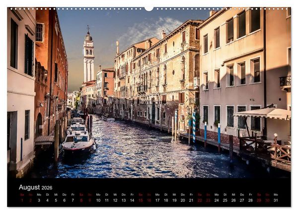 Produktbild: Momenti di Venezia - Venezianische Momente (hochwertiger Premium Wandkalender 2026 DIN A2 quer), Kunstdruck in Hochglanz