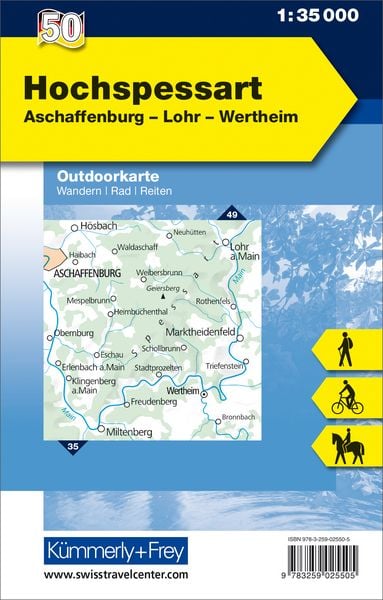 Produktbild: K&uuml;mmerly+Frey Outdoorkarte Deutschland 50 Hochspessart 1:35.000
