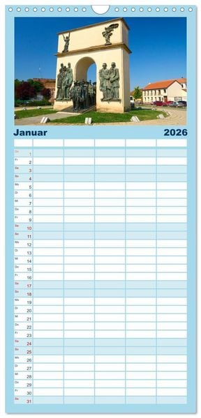 Produktbild: Familienplaner 2026 - Streifz&uuml;ge durch Arad mit 5 Spalten (Wandkalender, 21 x 45 cm) CALVENDO