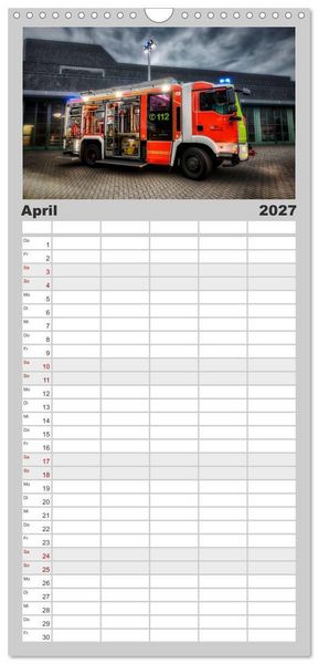 Produktbild: Familienplaner 2027 - Feuerwehr und Rettungsdienst mit 5 Spalten (Wandkalender, 21 x 45 cm) CALVENDO