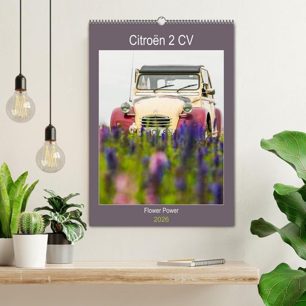 Produktbild: Citro&euml;n 2 CV &ndash; Flower Power (Wandkalender 2026 DIN A2 hoch), CALVENDO Monatskalender