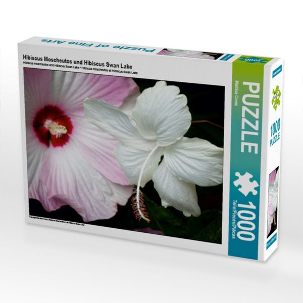 CALVENDO Puzzle Hibiscus Moscheutos und Hibiscus Swan Lake | 1000 Teile Lege-Größe 64x48cm Foto-Puzzle für glückliche Stunden