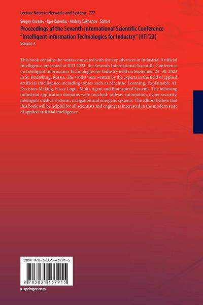 Produktbild: Proceedings of the Seventh International Scientific Conference &ldquo;Intelligent Information Technologies for Industry&rdquo; (IITI&rsquo;23)