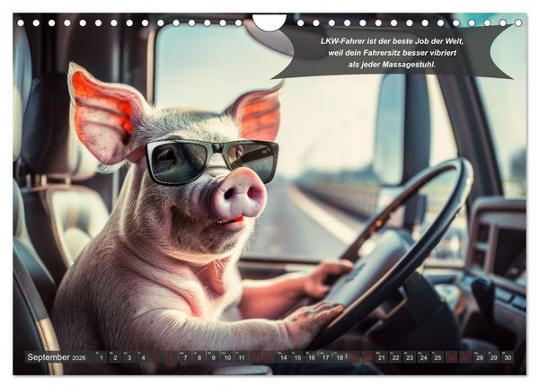 Produktbild: Tierisch lustige LKW-Fahrer (Wandkalender 2026 DIN A4 quer), CALVENDO Monatskalender