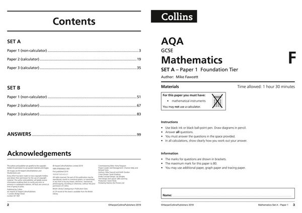 Produktbild: AQA GCSE 9-1 Maths Foundation Practice Papers