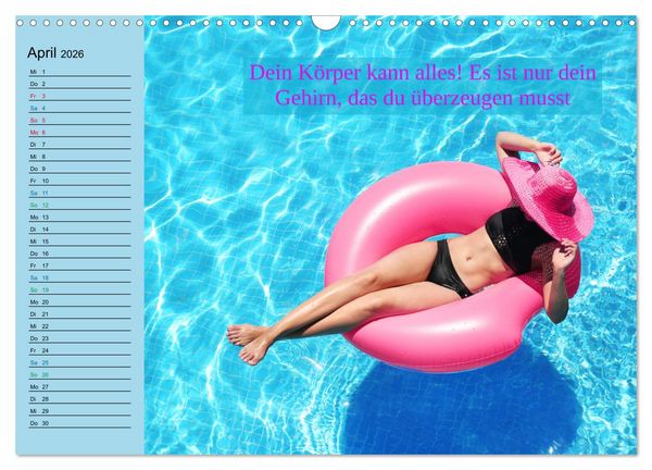 Produktbild: Wassersport - Schwimmen und SUP mit coolen Spr&uuml;chen (Wandkalender 2026 DIN A3 quer), CALVENDO Monatskalender