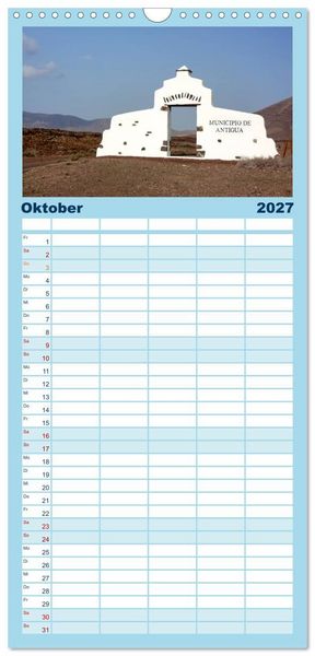 Produktbild: Familienplaner 2027 - Fuerteventura mit 5 Spalten (Wandkalender, 21 x 45 cm) CALVENDO