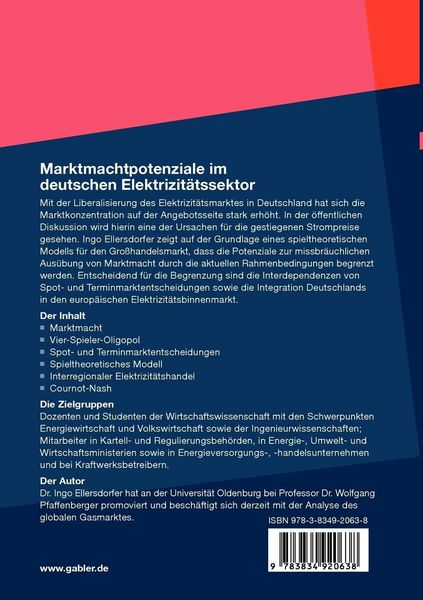 Produktbild: Marktmachtpotenziale im deutschen Elektrizit&auml;tssektor