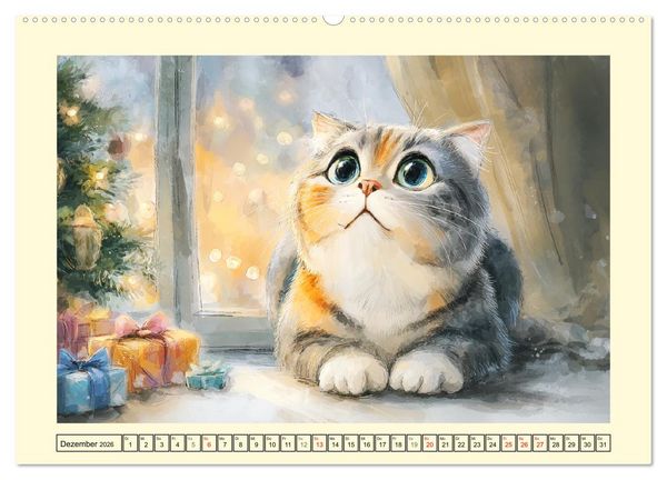 Produktbild: Pastellpf&ouml;tchen. Liebliche Katzen in sanften Farben (Wandkalender 2026 DIN A2 quer), CALVENDO Monatskalender