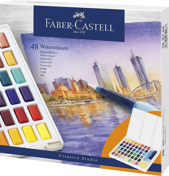 Faber-Castell Aquarellfarben in Näpfchen 48er Set