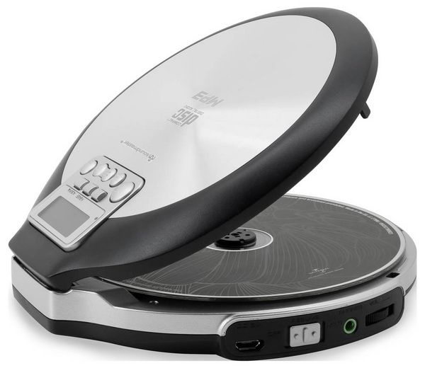 Produktbild: SoundMaster CD9220 Tragbarer CD-Player CD, CD-R, CD-RW, MP3 Akku-Ladefunktion Schwarz, Grau