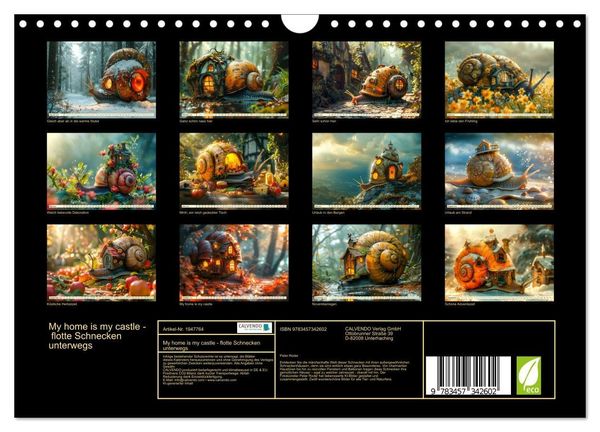 Produktbild: My home is my castle - flotte Schnecken unterwegs (Wandkalender 2026 DIN A4 quer), CALVENDO Monatskalender