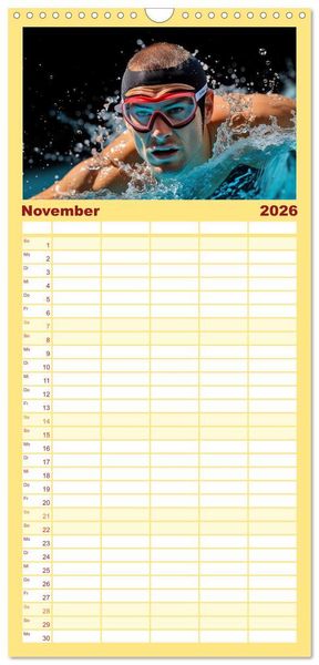 Produktbild: Familienplaner 2026 - Sportarten mit 5 Spalten (Wandkalender, 21 x 45 cm) CALVENDO