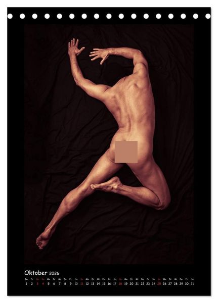 Produktbild: K&Ouml;RPER - SINNLICHE M&Auml;NNERAKTE (Tischkalender 2026 DIN A5 hoch), CALVENDO Monatskalender