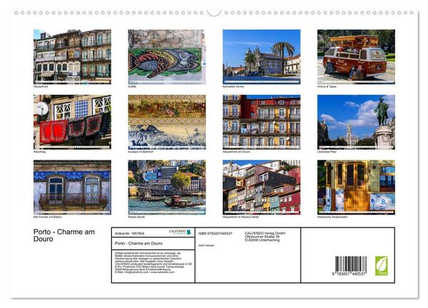 Produktbild: Porto - Charme am Douro (hochwertiger Premium Wandkalender 2026 DIN A2 quer), Kunstdruck in Hochglanz