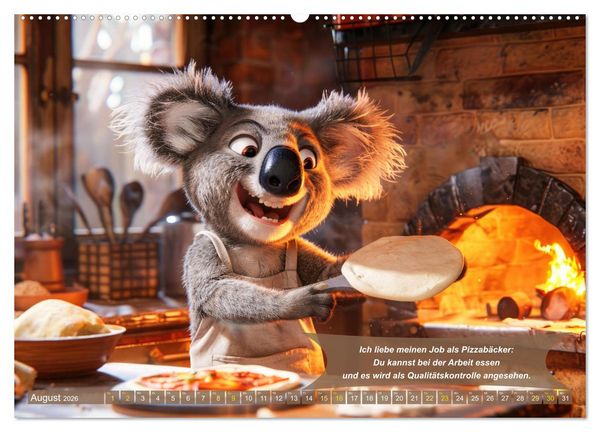 Produktbild: Tierisch lustige Pizzab&auml;cker (hochwertiger Premium Wandkalender 2026 DIN A2 quer), Kunstdruck in Hochglanz