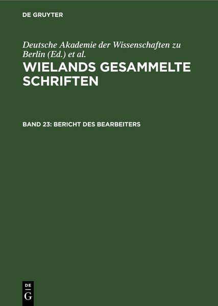 Produktbild: Bericht des Bearbeiters