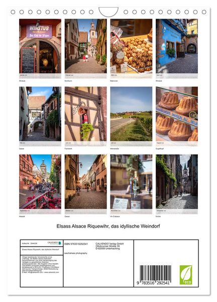 Produktbild: Elsass Alsace Riquewihr, das idyllische Weindorf (Wandkalender 2026 DIN A4 hoch), CALVENDO Monatskalender