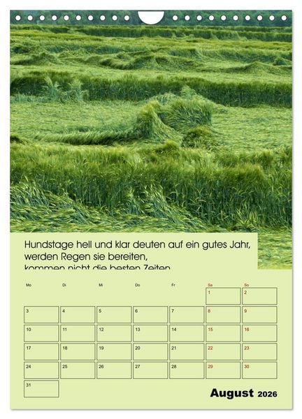 Produktbild: Wetter-Regeln der Bauern (Wandkalender 2026 DIN A4 hoch), CALVENDO Monatskalender