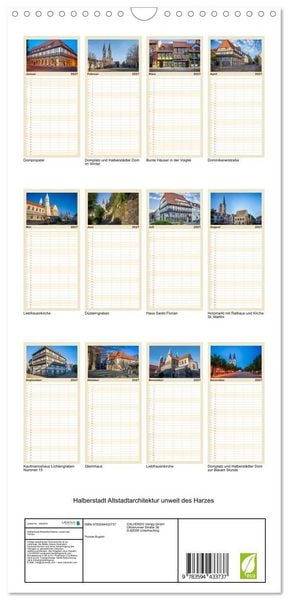 Produktbild: Familienplaner 2027 - Halberstadt Altstadtarchitektur unweit des Harzes mit 5 Spalten (Wandkalender, 21 x 45 cm) CALVENDO