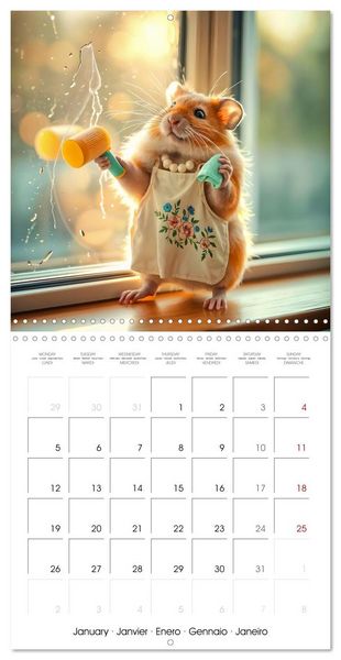 Produktbild: Hamster housekeeping - little paws and big Jobs (Wall Calendar 2026 12 &times; 12 Inch) CALVENDO 12 Month Wall Calendar