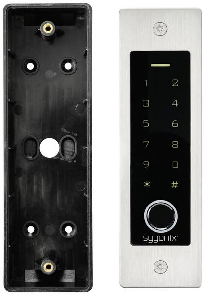 Produktbild: Sygonix SY-5231014 Fingerprint/RFID Zugangssystem Unterputz 12 V/DC, 18 V/DC IP55 mit beleuchteter Tastatur
