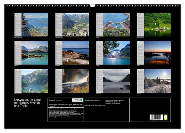 Produktbild: Norwegen. Im Land der Sagen, Mythen und Trolle (Wandkalender 2026 DIN A2 quer), CALVENDO Monatskalender
