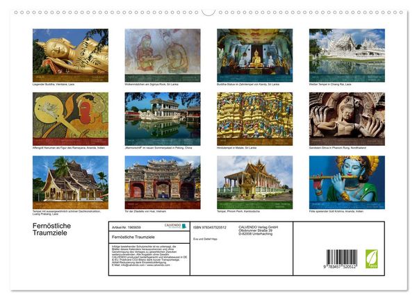 Produktbild: Fern&ouml;stliche Traumziele (hochwertiger Premium Wandkalender 2026 DIN A2 quer), Kunstdruck in Hochglanz