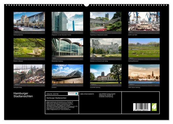 Produktbild: Hamburger Stadtansichten (hochwertiger Premium Wandkalender 2026 DIN A2 quer), Kunstdruck in Hochglanz