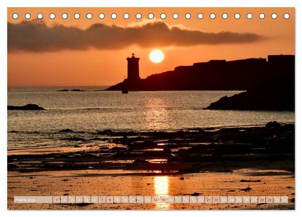 Produktbild: Couchers de soleil sur Kermorvan (Calendrier de bureau 2026 DIN A5 vertical), CALVENDO calendrier mensuel
